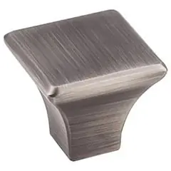 Hot Deal Hardware Resources 972BNBDL 1-1/8" Overall Length Square Cabinet Knob - Screws Included - Brushed Pewter