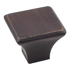 Price Cut Hardware Resources 972L-DBAC 1-1/4" Overall Length Square Cabinet Knob - Screws Included - Brushed Oil Rubbed Bronze