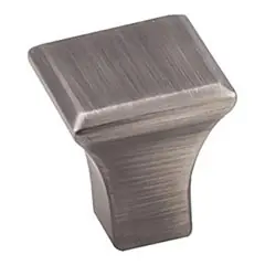 Professional Grade Hardware Resources 972S-BNBDL 7/8" Overall Length Square Cabinet Knob - Screws Included - Brushed Pewter