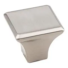 Crafted Hardware Resources 972SN 1-1/8" Overall Length Square Cabinet Knob - Screws Included - Satin Nickel