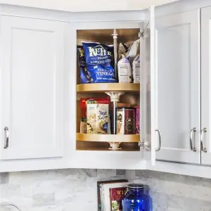 Save Now Hardware Resources BLSR2320-SET 20 Inch Round Banded Lazy Susan Three Shelf Set with Twist and Lock Pole