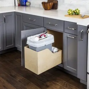 One Day Deal Hardware Resources CAN-WBMS35G Preassembled 35 Quart Single Pullout Waste Container System