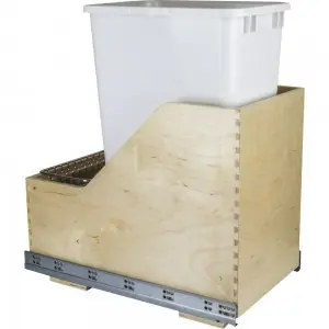 Hardware Resources CAN-WBMS50WH Preassembled 50 Quart Single Pullout Waste Container System Order Now
