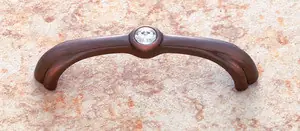 Limited Time JVJ 73112 Old World Bronze 96 mm (3.78") Door Pull With Acrylic Inset