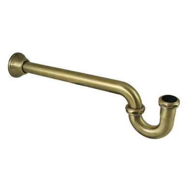 Direct From Factory Kingston Brass 1-1/4" P-Trap with Bell Flange, 18" Length, 18 Gauge, Antique Brass - CC5183