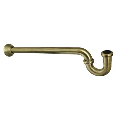 Money Back Guarantee Kingston Brass 1-1/4" P-Trap with Bell Flange, 18" Length, 18 Gauge, Antique Brass - CC7183