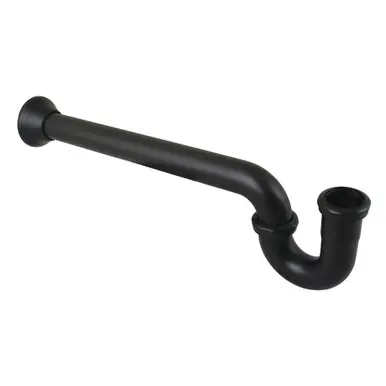 Certified Kingston Brass 1-1/4" P-Trap with Bell Flange, 18" Length, 18 Gauge, Matte Black - CC7180MB