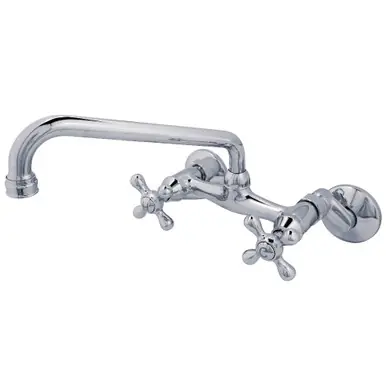 Kingston Brass 6-Inch Adjustable Center Wall Mount Kitchen Faucet, Polished Chrome - KS200M Buy Online