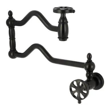 Direct From Factory Kingston Brass Belknap Wall Mount Pot Filler, Matte Black - KS2100RX
