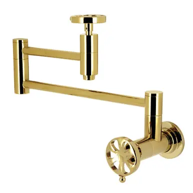 Kingston Brass Belknap Wall Mount Pot Filler, Polished Brass - KS8102RX Buy Direct