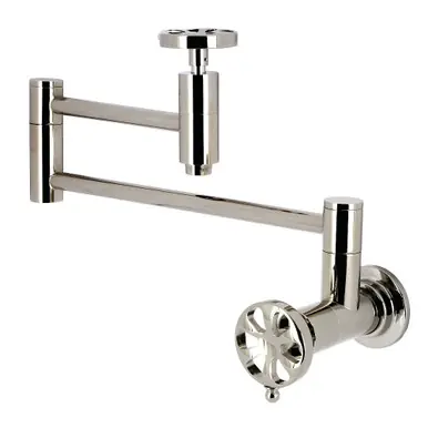 Exclusive Offer Kingston Brass Belknap Wall Mount Pot Filler, Polished Nickel - KS8106RX