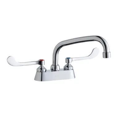 ELKAY LK406AT08T6 4" Centerset with Exposed Deck Faucet with 8" Arc Tube Spout 6" Wristblade Handles No Minimum Order