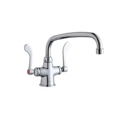 ELKAY LK500AT10T4 Single Hole with Concealed Deck Faucet with 10" Arc Tube Spout 4" Wristblade Handles -Chrome Free Returns