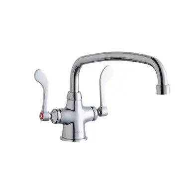 ELKAY LK500AT12T4 Single Hole with Concealed Deck Faucet with 12" Arc Tube Spout 4" Wristblade Handles -Chrome Hot Deal