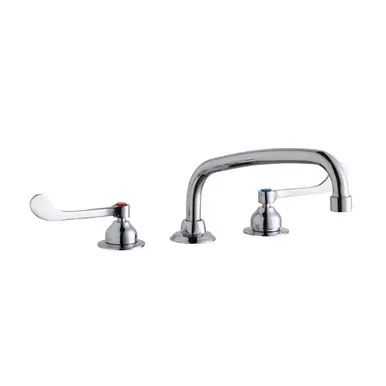 ELKAY LK800AT10T6 8" Widespread Faucet with 10" Arc Tube Spout 6" Wristblade Handles -Chrome Free Delivery