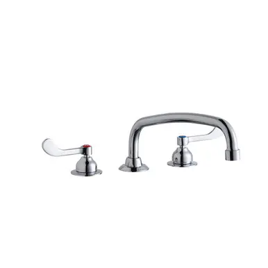 Latest ELKAY LK800AT12T4 8" Widespread Faucet with 12" Arc Tube Spout 4" Wristblade Handles -Chrome