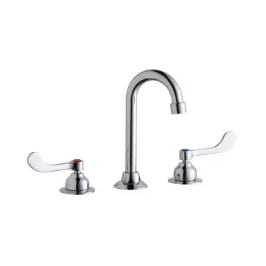 ELKAY LK800GN04T4 8" Widespread Faucet with 4" Gooseneck Spout 4" Wristblade Handles -Chrome Next Day Delivery