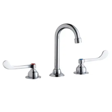 ELKAY LK800GN04T6 8" Widespread Faucet with 4" Gooseneck Spout 6" Wristblade Handles -Chrome No Minimum Order