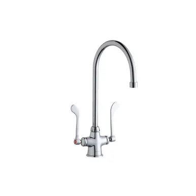 Direct From Factory ELKAY LK500GN08T6 Single Hole with Concealed Deck Faucet with 8" Gooseneck Spout 6" Wristblade Handles -Chrome