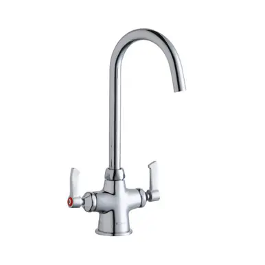 Discount ELKAY LK500LGN05L2 Single Hole with Concealed Deck Laminar Flow Faucet with 5" Gooseneck Spout 2" Lever Handles -Chrome