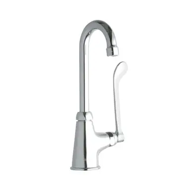 Last Chance ELKAY LK535GN04T6 Single Hole with Single Control Faucet with 4" Gooseneck Spout 6" Wristblade Handle -Chrome