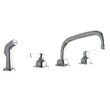 Direct From Manufacturer ELKAY LK801AT08L2 8" Widespread Faucet with 8" Arc Tube Spout 2" Lever Handles with Side Spray -Chrome